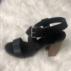 Black Block Heel Sandals